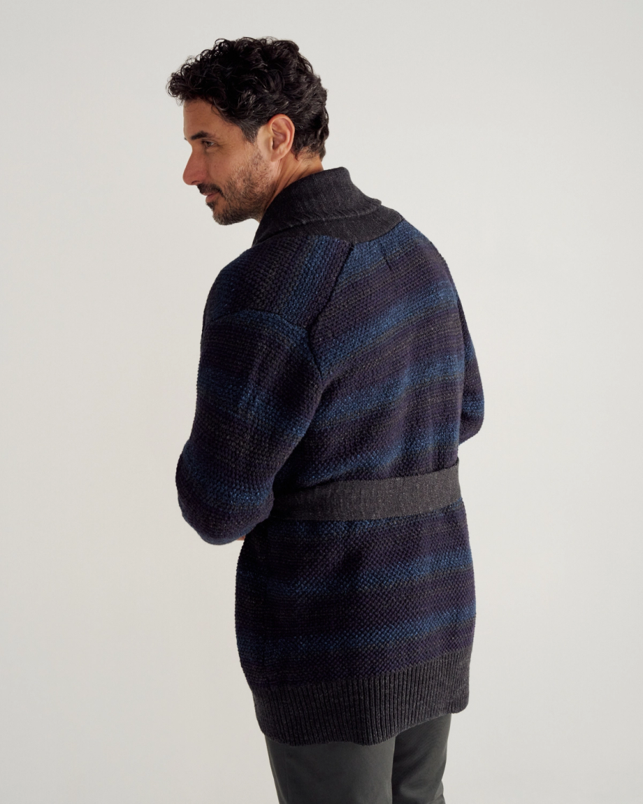 Men's Shawl Collar Wrap Sweater - Image 2