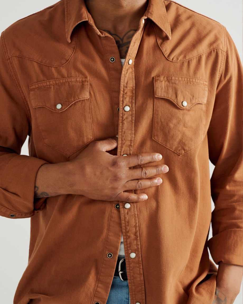 Men's Denim Long Sleeve Pearl Snap - Image 59