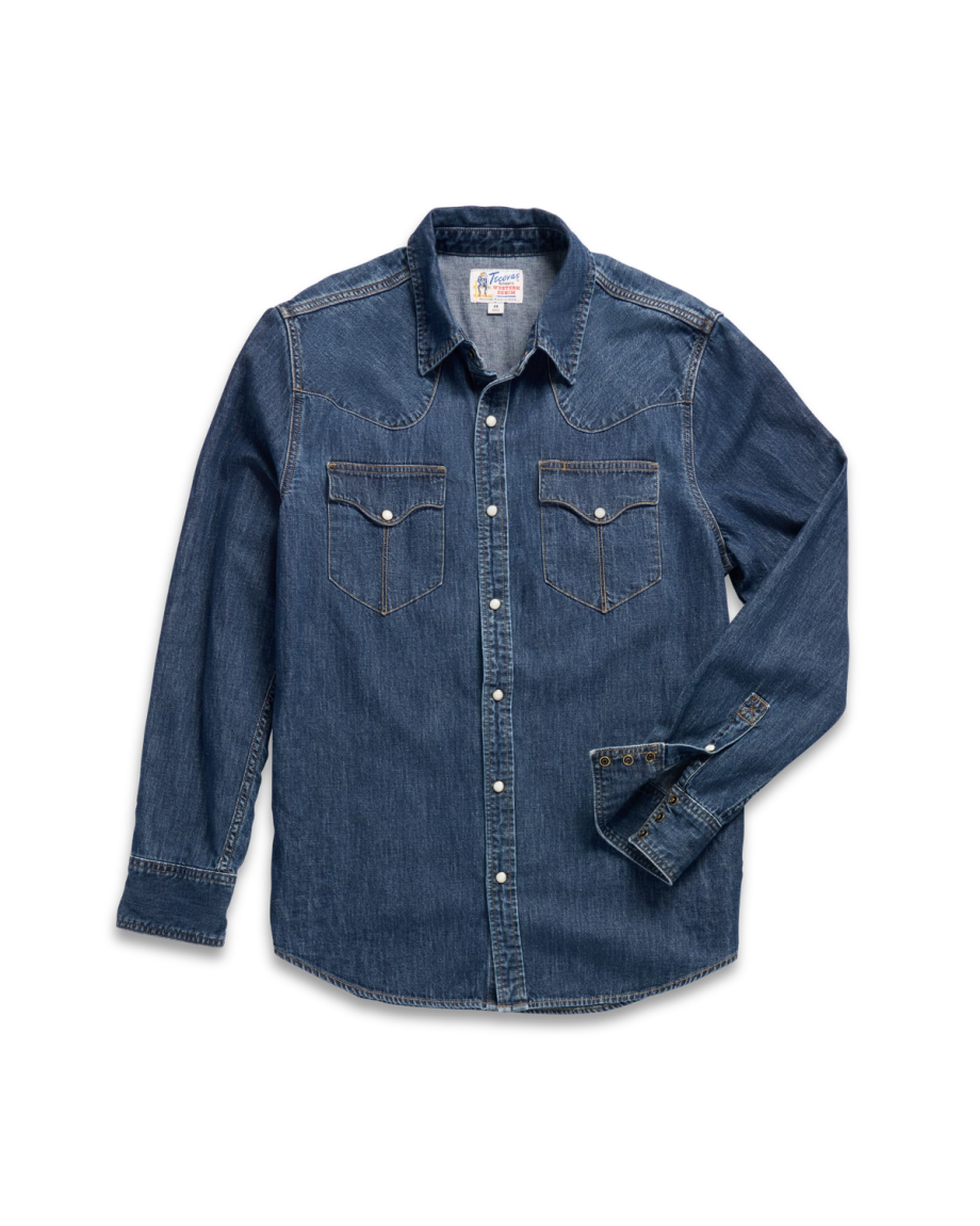 Men's Denim Long Sleeve Pearl Snap - Image 19