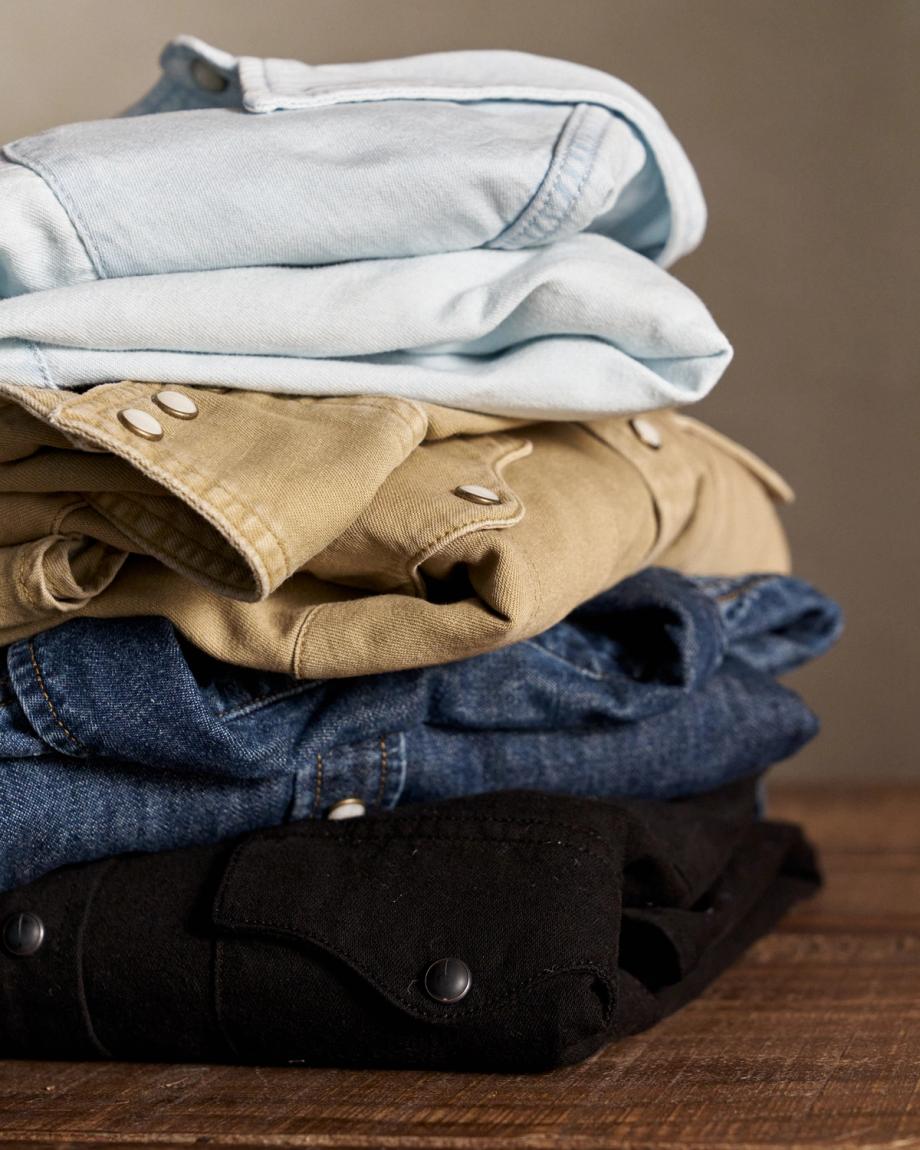Men's Denim Long Sleeve Pearl Snap - Image 24