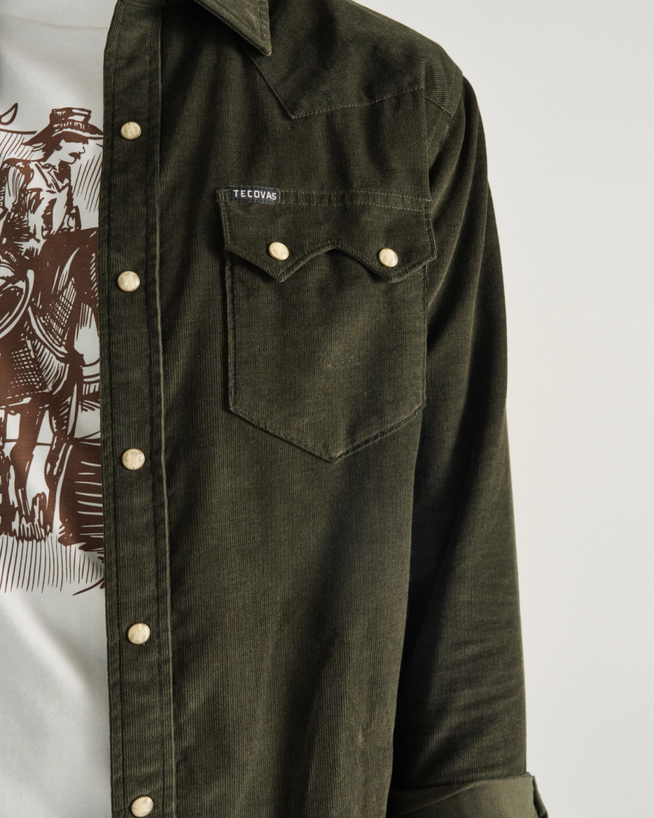 Men's Texas Weight Corduroy Pearl Snap - Image 4