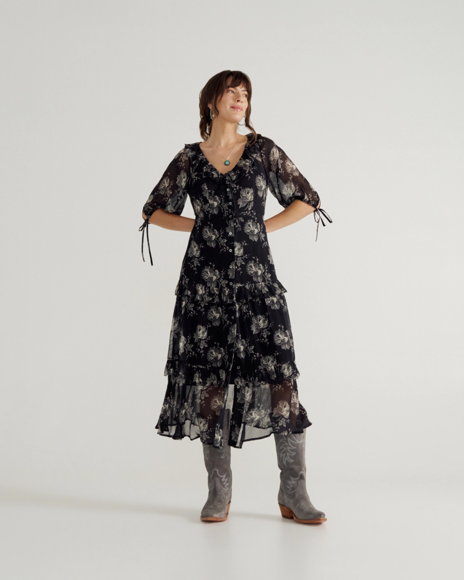Women's Elbow-Length Maxi Dress - Image 7
