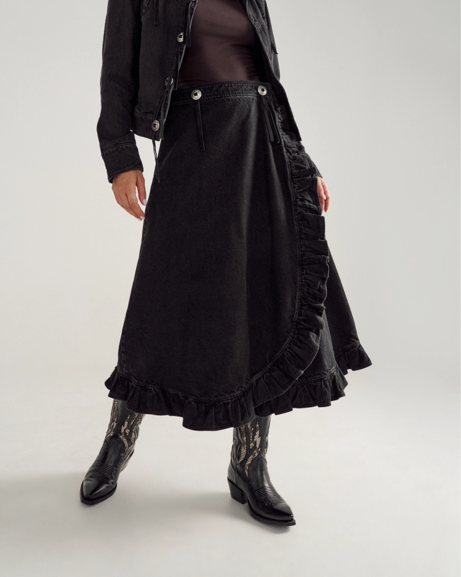 Women's Rodeo Maxi Denim Skirt