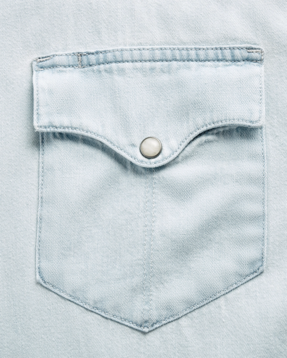Men's Denim Long Sleeve Pearl Snap - Image 8