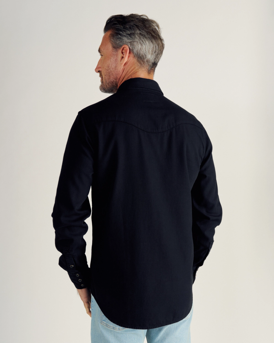 Men's Denim Long Sleeve Pearl Snap - Image 30