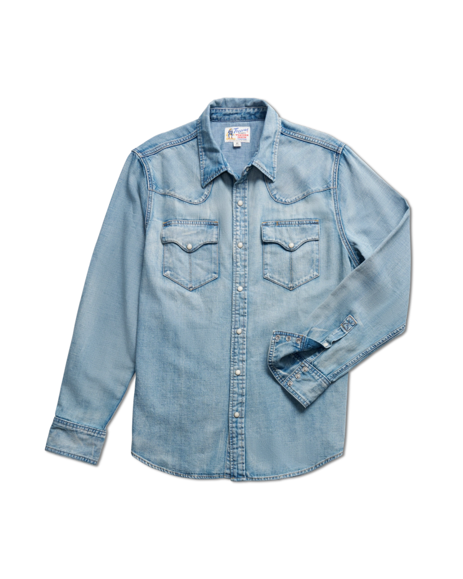 Men's Denim Long Sleeve Pearl Snap - Image 42
