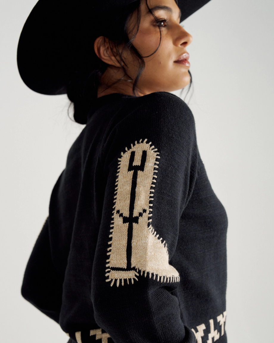 Women's Crew Neck Lucky Boots Sweater - Image 11