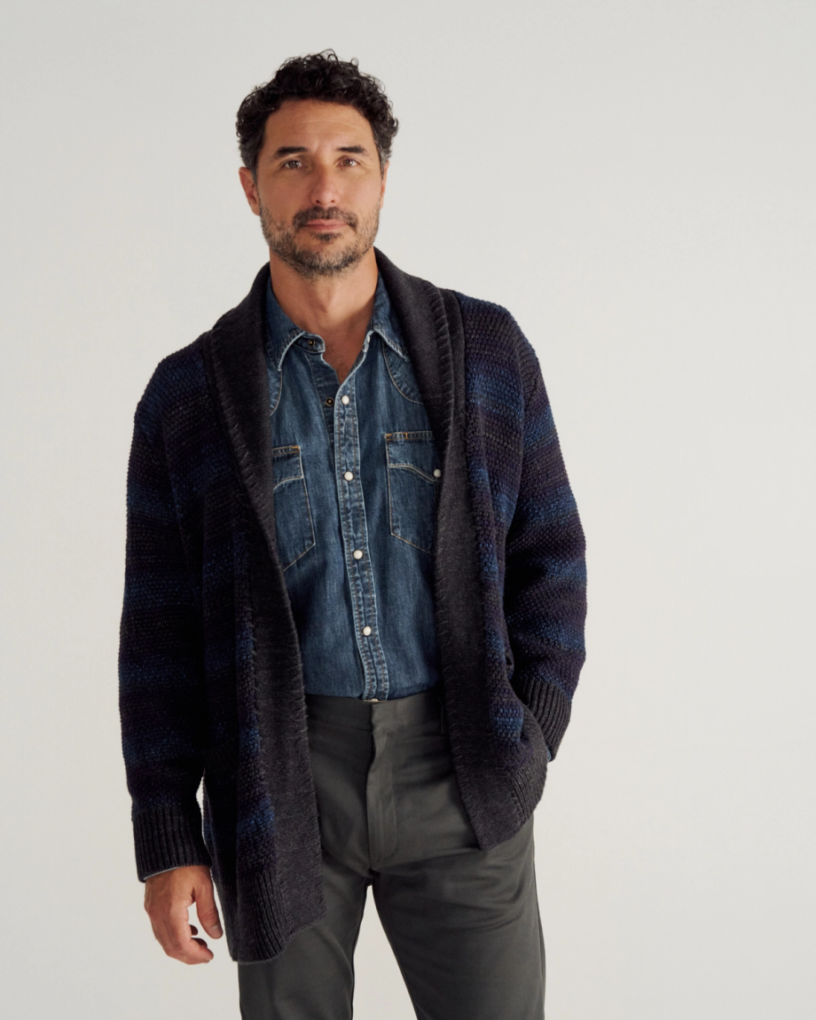 Men's Shawl Collar Wrap Sweater