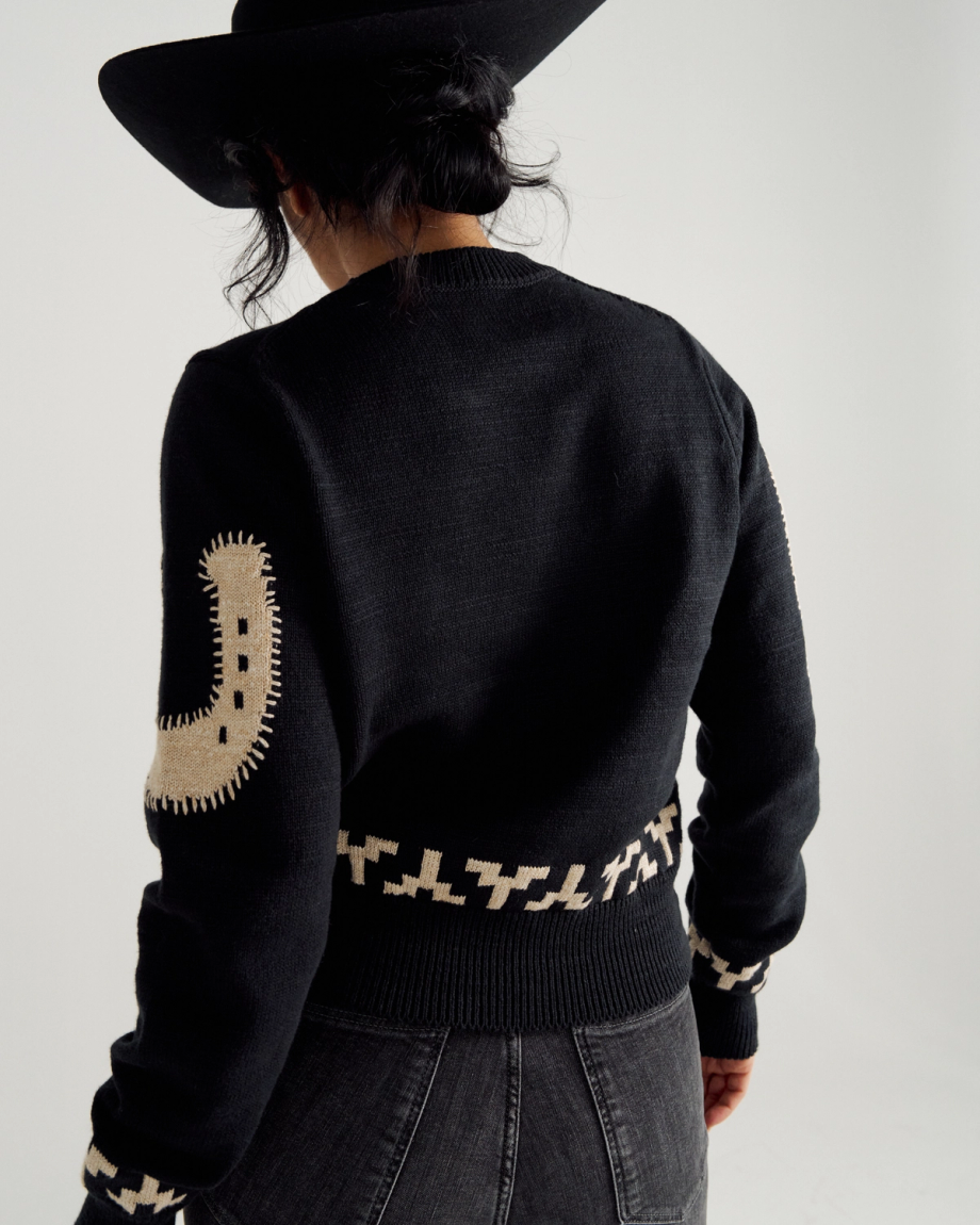 Women's Crew Neck Lucky Boots Sweater - Image 9