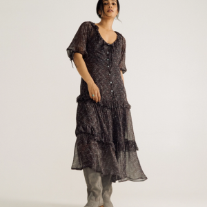 Women's Elbow-Length Maxi Dress