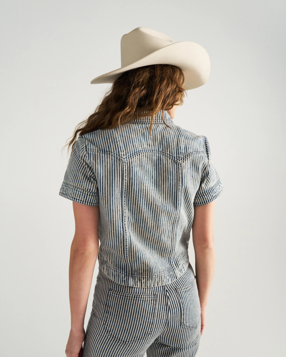Women's Short Sleeve Denim Top - Image 9