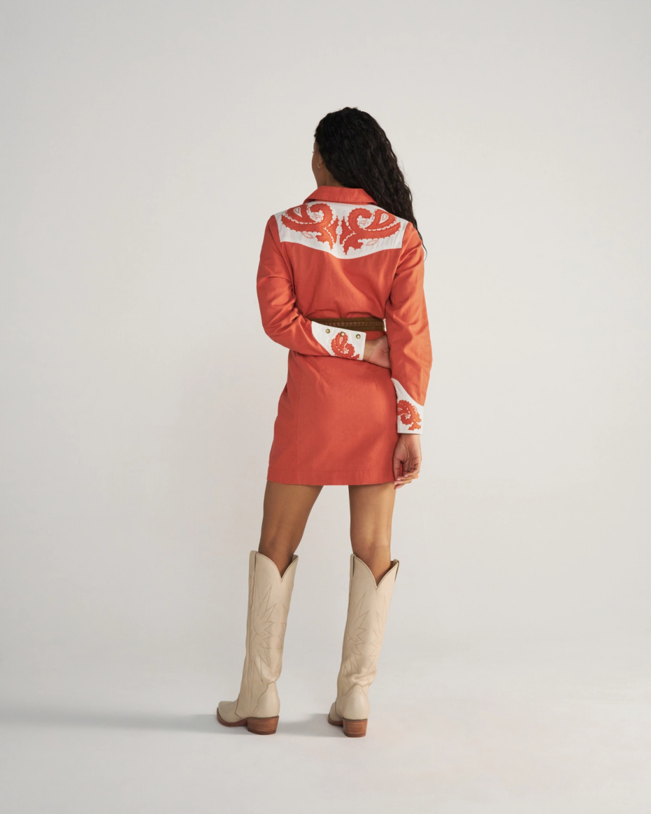 Women's Long Sleeve Applique Mini Dress - Image 2