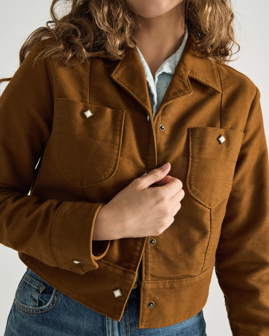 Women's Moleskin Pearl Snap Jacket - Image 5