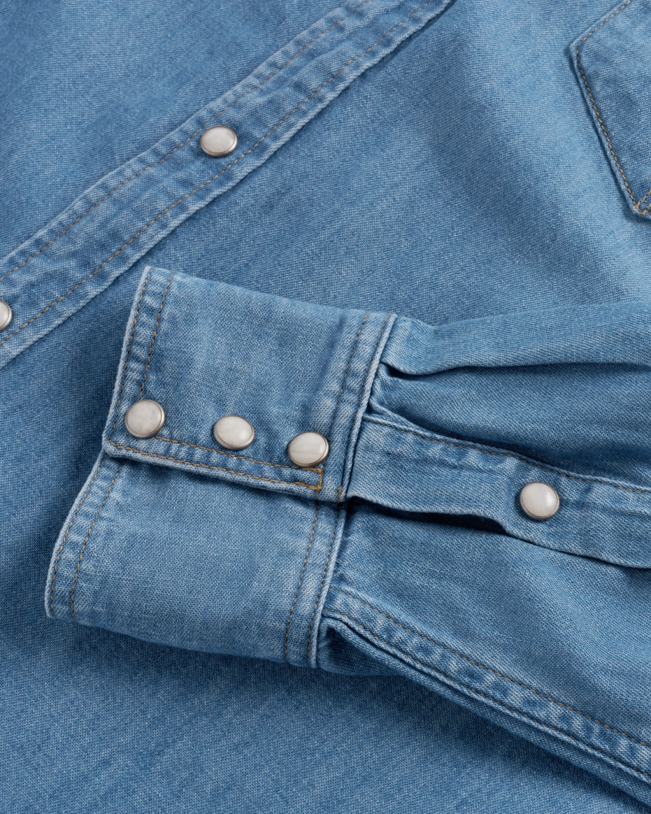 Men's Denim Long Sleeve Pearl Snap - Image 18