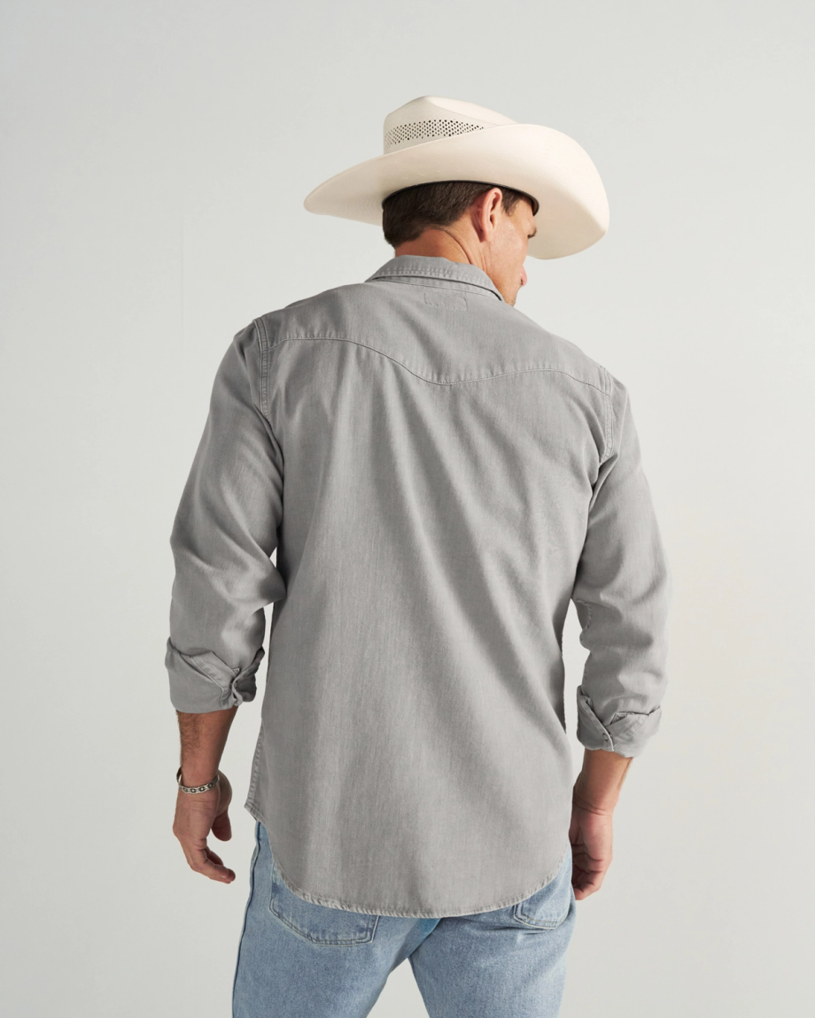 Men's Denim Long Sleeve Pearl Snap - Image 51