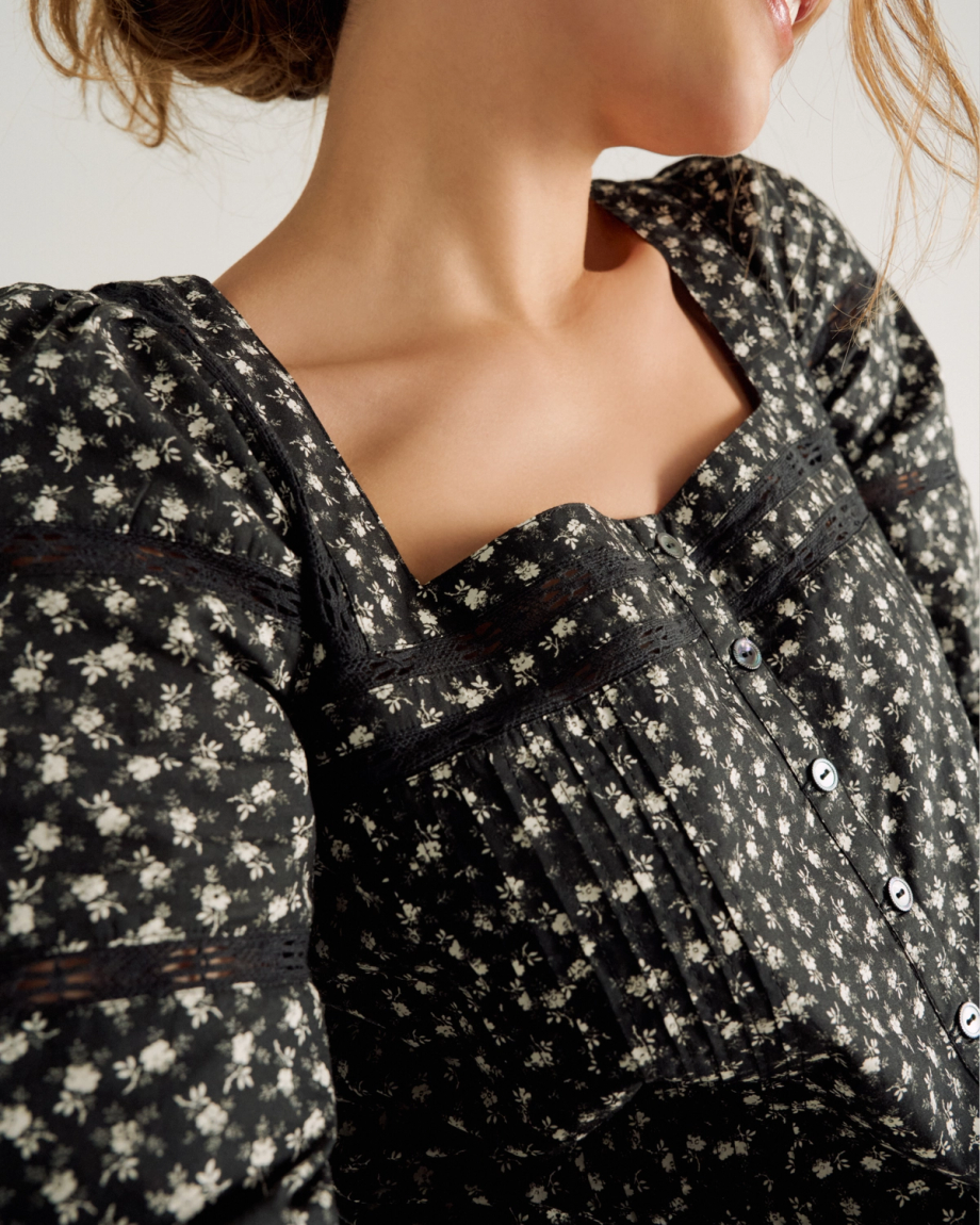 Women's Long Sleeve Cotton Poplin Top - Image 5