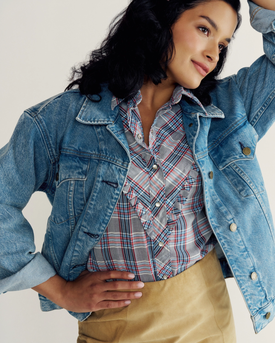 Women's Denim Trucker Jacket - Image 4