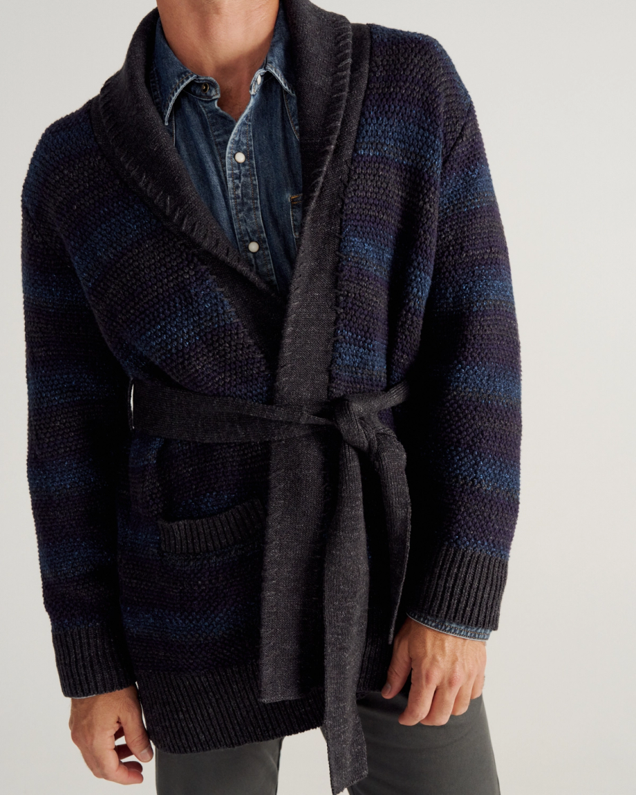 Men's Shawl Collar Wrap Sweater - Image 3
