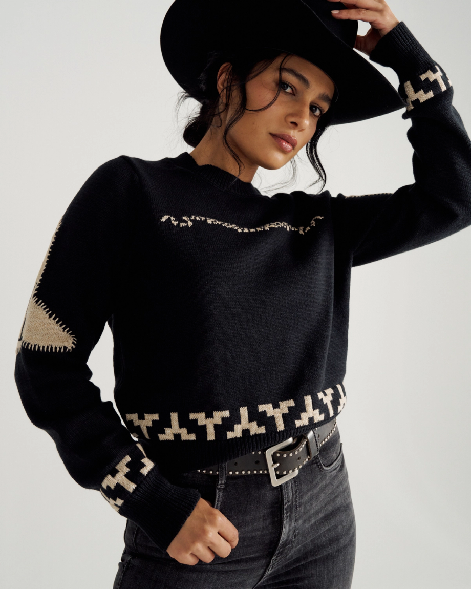 Women's Crew Neck Lucky Boots Sweater - Image 8