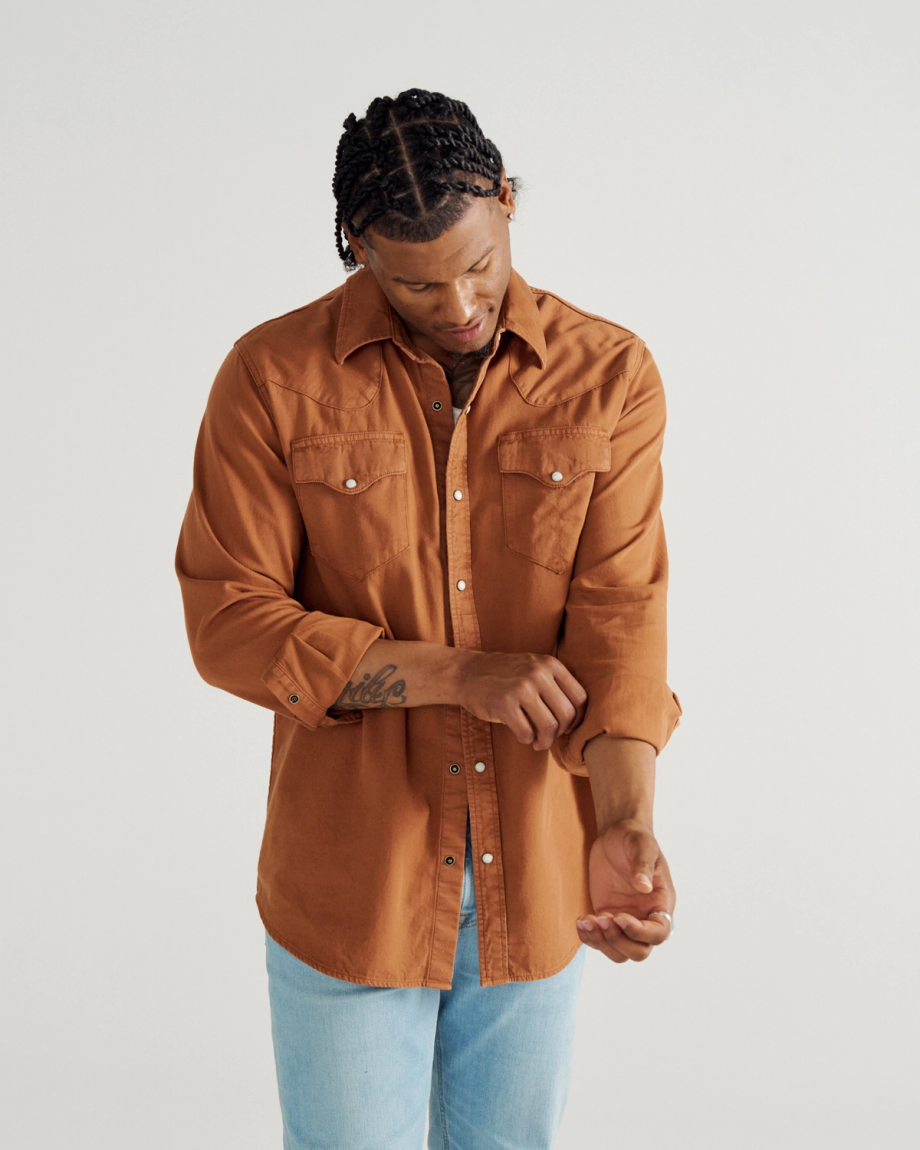 Men's Denim Long Sleeve Pearl Snap - Image 57
