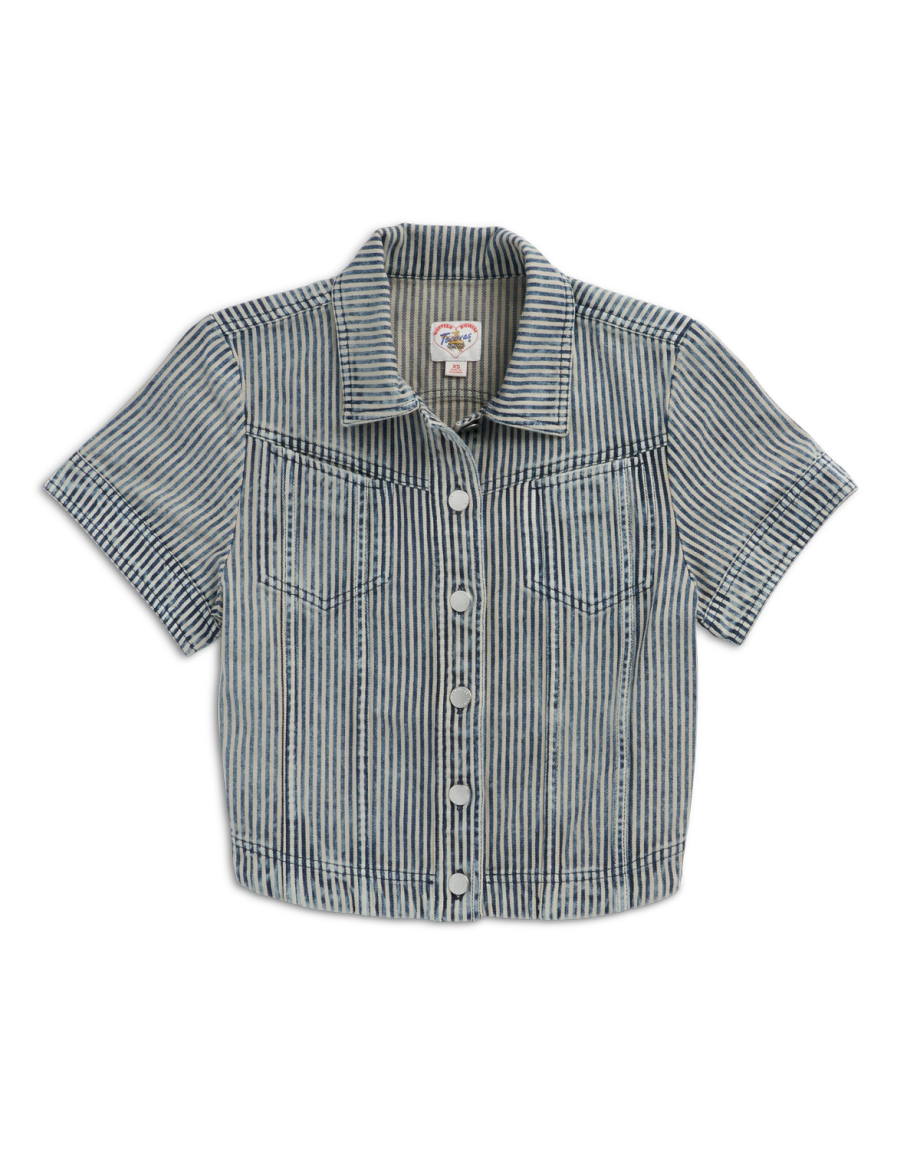 Women's Short Sleeve Denim Top - Image 12