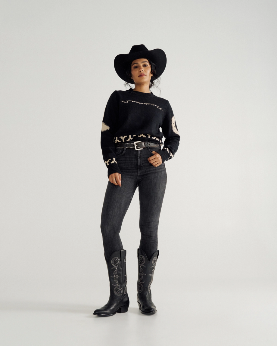Women's Crew Neck Lucky Boots Sweater - Image 10
