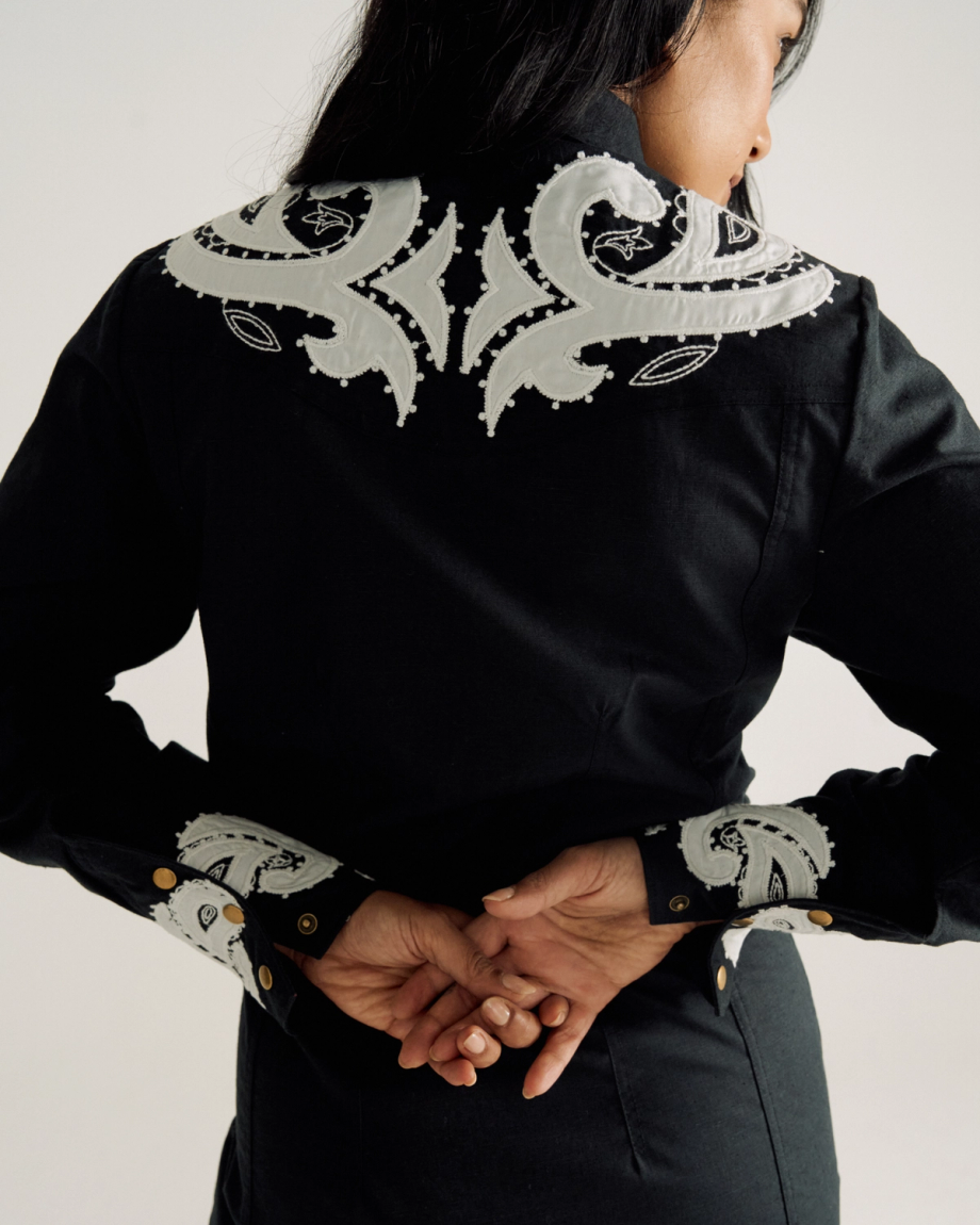 Women's Long Sleeve Applique Mini Dress - Image 14