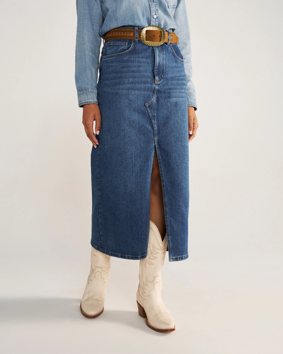 Women's Denim Midi Skirt - Image 7